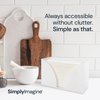 SimplyImagine Countertop Paper Towel Holder Dispenser - White Acrylic Storage Holder for Kitchen or Bathroom Use for Multifold, C Fold, Trifold, Z Fold Hand Towel Napkins - Commercial or Home Use