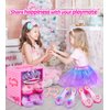 HAIMST Princess Dress Up Shoes Set, Girls Dress Up Toys, Jewelry Boutique Necklace Earrings Crown, Princess Dresses Role Pretend Play Gifts Princess Toys for Girls Aged 3 4 5 6 Years Old
