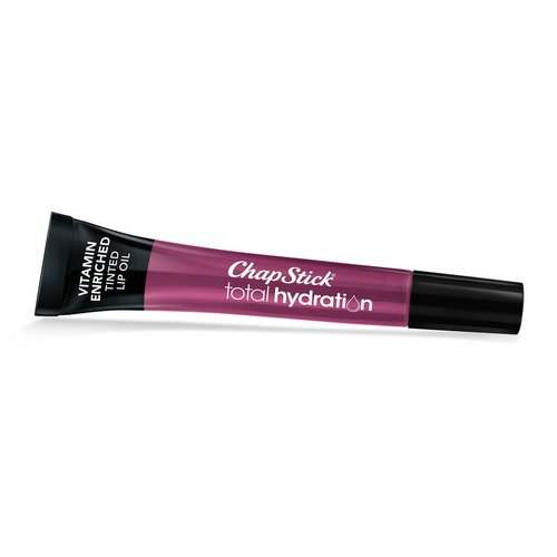 ChapStick Total Hydration Vitamin Enriched Sheer Plum Tinted Lip Oil Tube, Lip Care - 0.24 Oz