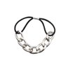 10 Pcs Modern Gold Chain Hair Tie with Dubble strands Elastic Hair Accessories Hair Ropes Fashion Headbands Ponytail Holders Hair Rings Hairband for Girl Lady Color Random (Silver)