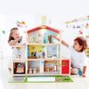 PUCKWAY Lovely Family Dollhouse Dolls Set of 8 Wooden Figures, Kids Girls Happy Playset Characters Accessories for Children Pretend Gift