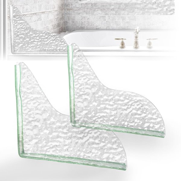 2 Pieces Bathtub Splash Guard, Thickened Acrylic Shower Water Guard, Shower Splash Guard, Water Ripple Tub Splash Guards, Shower Corner Water Guard for Bathtub, Kitchen, Sink