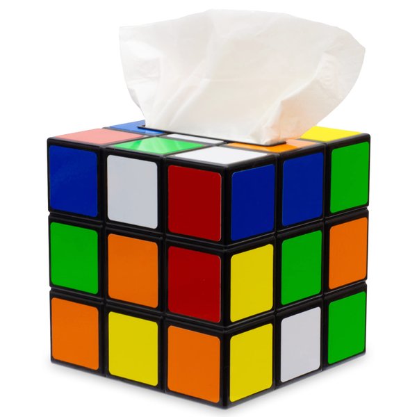 getDigital Plastic Magic Cube Tissue Box Cover, Holder for Square Tissue Boxes with Magnetic Lock, Multi Color