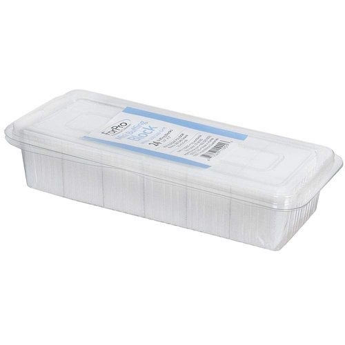 ForPro Mini Buffing Block, White, 180/240 Grit, Double-Sided Manicure and Pedicure Nail Buffer, 1.5” L x 1” W x 0.5” H, 24-Count