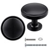 WEAVERBIRD 10 Pack Black Cabinet Knobs, 30mm/1.2" Round Cabinet Knobs Modern Cabinet Hardware, Zinc Alloy Round Knobs Kitchen Cupboard Drawer Knobs, Closet Door Knobs, Black Knobs