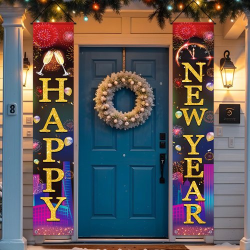 Happy New Year Banner Backdrop, New Years Eve Party Supplies 2025, Happy New Year Decorations 2025,New Years Party Supplies, New Years Eve Party Favors, NYE Decorations Party Supplies