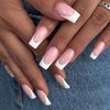 AddFavor 120pcs White French Tip Press on Nails Medium Square Fake Nails Nude False Nails Square French Press ons Square Nail Acrylic Artificial Nail with Adhesive Tab for Women Girls