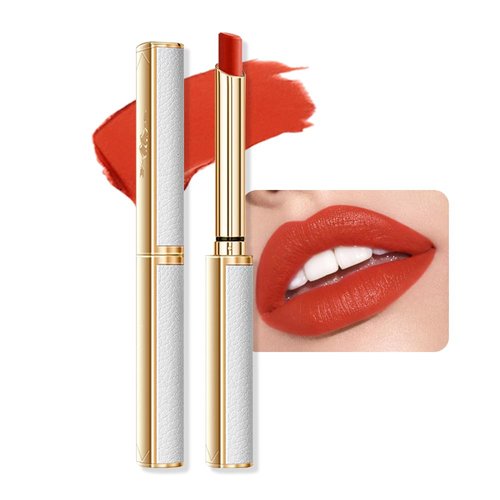 BINGBRUSH Moisturizing and Silky Velvet Lipstick Pack Set, Matte Longwear Waterproof Smooth Color Lip Crayon - Nourishing Lipstick Lipgloss Lip Stain (05#Tipsy Milk Orange)