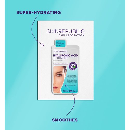 Skin Republic Super Hydrating Hyaluronic Acid + Collagen Face Mask 25ml