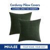 MIULEE Pack of 2 Pillow Covers 18 x 18 Inch Dark Green Super Soft Corduroy Decorative Throw Pillows Couch Home Decor for Spring Cushion Sofa Bedroom Living Room