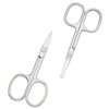 Motanar Eyebrow and Nose Hair Scissors, 3.7” Stainless Steel Professional Facial Nose Hair Trimmer Scissors for Women and Lace Wigs 2 Pieces