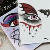Halloween Face Tattoos Stickers Temporary Tattoos Kits Bat Spider Cobweb Glitter Gem Face Fake Tattoos Halloween Eye Body Paint Makeup Tattoos Sticker for Costume Cosplay Party Decoration Supplies