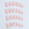 Enppode French Tips Nails Medium Press on Nails Square Fake Nails White Nails Glossy Stick on Nails for Women 24 PCS/Set