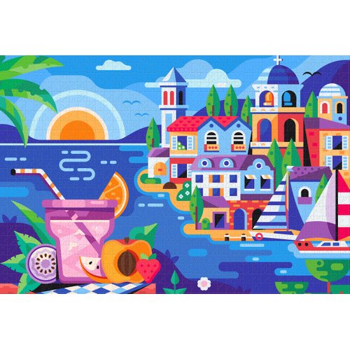 Goliath Alex Krugli: Summer Vibes 1000-Piece Puzzle - Completed Size 26.75 x 18.26 Inches - Ages 12 and Up