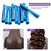 Coolrunner Hair Perm Rods Set, 60PCS Blue Plastic Curler Perming Rods with Steel Pintail Comb, DIY Hair Curler Styling Tools for Hairdressing Hair (0.9cm)
