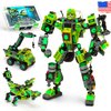 JITTERYGIT Mech Buildable Robot Glow in The Dark STEM Action Figure Toy Set, Cool Space Super Hero Christmas Birthday Gift, Xmas 3 in 1 Present DIY for Boys, Girls, Teen 6 7 8 9 10 Year Olds