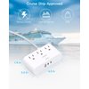 Flat Plug Power Strip, 6 Ft Ultra Thin Flat Extension Cord, 3 Outlets 3 USB Ports(2 USB C) Multi Plug Outlet Extender with No Surge Protector for Cruise Ship, Travel, Dorm Room Essentials