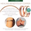 Earth Therapy Minimalist Matte Copper Magnetic Cuff Bracelet For Men and Women - Adjustable - Ultra Strength