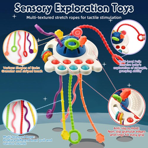 AiTuiTui Sensory Montessori Baby Teething Toys, Silicone Remote Control Teether Toddler Travel Toys for 3 6 9 18 Months, Educational Learning Toys for Infant Newborn Boy Girl Birthday Gifts