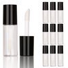 COSIDEA 10 PCS Empty round plastic Black 3ml lip gloss tubes, mini sample size lipgloss tube,0.1OZ lip oil container packing bottle