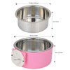 Crate Dog Bowl Removable Stainless Steel Water Food Feeder Bowls Cage Coop Cup for Cat Puppy Bird Pets