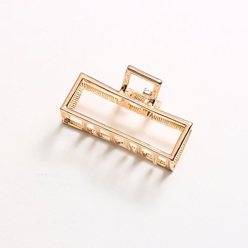 Vintage Metal Hair Claw Hair Jaw Clips Hair Clamp Accessories for Women (Rectangle, Rose gold)