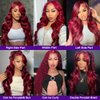 Diwionte 99J Burgundy Lace Front Wigs Human Hair 13x6 HD Body Wave Lace Frontal Wigs Human Hair Pre Plucked with Baby Hair 99j Red Wine Glueless Human Hair Wigs for Women 26 Inch