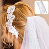 5 Pieces Hair Combs for Women Accessories Metal Bridal Hair Comb 20 Teeth Wedding Veil Comb Decorative for Women Fine Hair(White K)