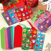 JUNEBRUSHS 30 Sets Christmas Craft Kits, DIY Christmas Bookmarks Craft with Assorted Snowman Santa Gingerbread Stickers Christmas Ornament Crafts Classroom Activities Party Favors