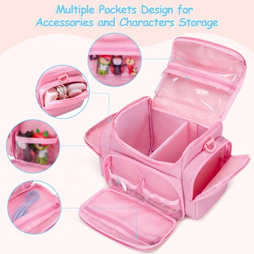 GRAOSO Carrying Case Compatible with Toniebox, Portable Bag for Audio Player Starter Set, Storage Travel Case for Charging Station Headphone, with Shoulder Strap and Handle, Pink (Case Only)