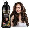 Dark Coffee Hair Color Shampoo for Gray Hair, Instant Dark Brown Hair Dye Shampoo 3 in 1 for Women and Men, Long Lasting Herbal Brown Hair Shampoo Colors in Minutes 17.6 FL OZ