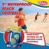 Wahu 100% Waterproof Beach Football with Real Laces for in and Out of Water Play, 9" Outdoor Football for Pool and Beach Games, Blue