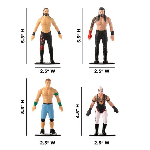 Bend-EMS™ Bendable Action Figures with Rubber Exterior and Internal Wire – Poseable and Safely Washable Toys for Ages 3 and Up – Officially Licensed WWE Set
