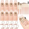 Domensi 8 Set Mini Travel Makeup Brush Set bulk makeup brushes with Bag Bridesmaid Mirrors Wedding Gift Magnifying Compact Pocket Mirror for Women Bridal Shower Proposal Party Favors