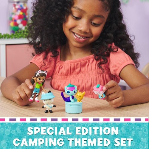 Gabby's Dollhouse, Campfire Gift Pack with Gabby Girl, Pandy Paws, Baby Box & Mercat Toy Figures, Collectible Kids Toys for Girls & Boys 3+