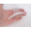 Generic Clear transparent white pearl hair claw clip for medium/fine hair