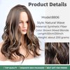 Vieuinaux Brown Mixed Ash Blonde Long Wigs for Women,20inch Wave Curly Middle Part Synthetic Hair Wig Daily with layered