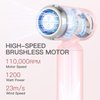 Webeauty Hair Dryer, [Super Mini] Ionic High-Speed Blow Dryer 110V Travel 200 Million Negative Ions, 110,000RPM Brushless Motor for Home Salon Fast Drying Portable Lightweight, Pink