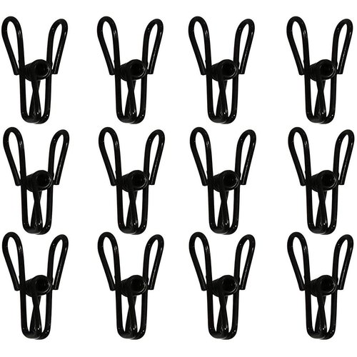 20 Pcs 2 Inch Black Chip Clips, PVC Coating High Elasticity Strength Steel Clothes Pins, Food Clips and Bag Clips