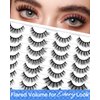 BEYELIAN False Eyelashes Natural Look 20 Pairs Strip Lashes, Wispy Lash Pack Soft 3D Volume Faux Mink Lashes That Look Like Extensions C-MIX-2