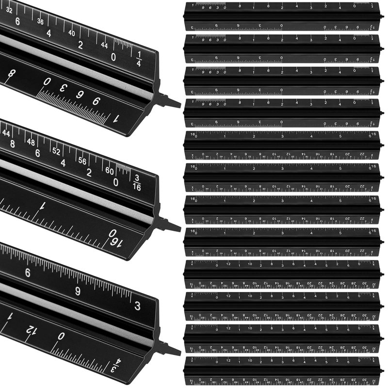 Fumete 12 Pack 6 Inch Architectural Engineering Scale Rulers Small ...
