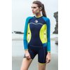 Womens Shorty Wetsuit Long Sleeve 1.5MM Neoprene Back Zip Winter Swimwear Long Sleeve Diving Snorkeling Surfing Swimwear