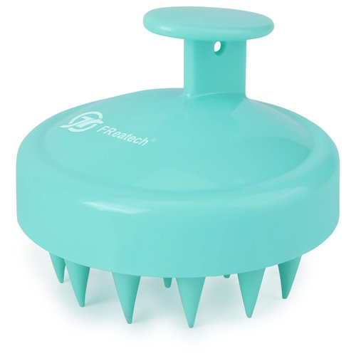 FREATECH Scalp Massager Hair Growth, Scalp Scrubber with Soft Silicone Bristles for Dandruff and Hair Care, Shampoo Brush Hair Massager Scalp Exfoliator for Wet & Dry, Long Curly Thick Hair, Green