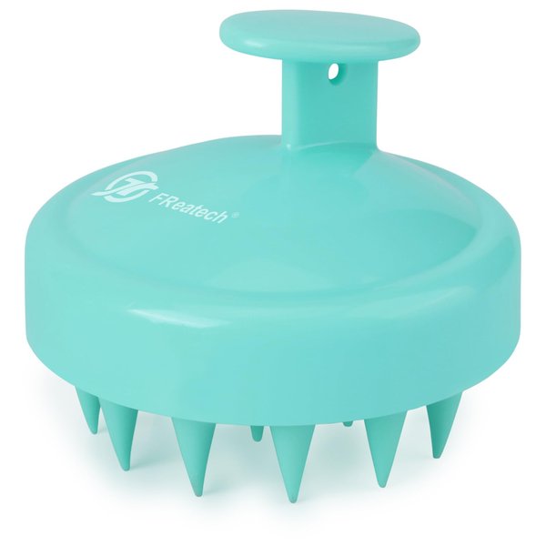 FREATECH Scalp Massager Hair Growth, Scalp Scrubber with Soft Silicone Bristles for Dandruff and Hair Care, Shampoo Brush Hair Massager Scalp Exfoliator for Wet & Dry, Long Curly Thick Hair, Green