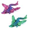 PETBSNVB 2PCS 9 Inches 3D Printed Dragon with Wings, Articulated Dragon, Crystal Dragon, Dragon Fidget Toy, Home Office Decor Executive Desk Toy (Purple + Blue)