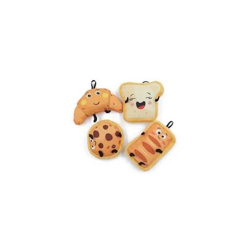 Stuffed Plush Crinkle Durable Dog Chew Toy for Small Dogs (4 Pack)