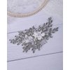 Rumtock White Flower Hair Comb with Rhinestones Hair Piece Wedding Bridal Handmade Hair Jewelry
