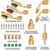 WADEO Air Conditioner Refrigerant Angled Ball Valve for R410A R134A R12 R22 AC HVAC with R410A Adapter, Vacuum Pump and R134A Refrigerant Tank Adapter, Valve Core and Remover for Mini Split System