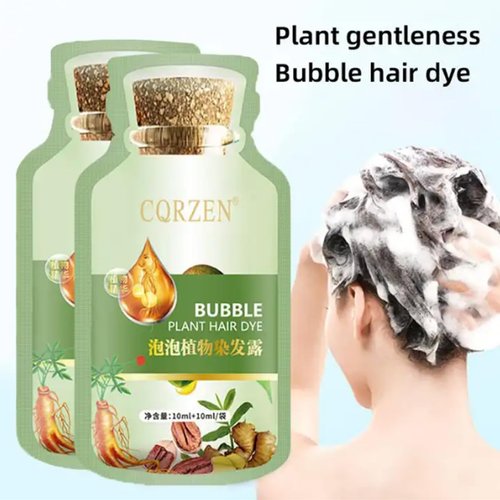 HUANG YI Natural Plant Hair Dye，Black Hair Dye New Botanical Bubble Hair Dye 20ml 10packs/Box.(Black Teal)