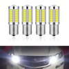 Slykew 4 PCS 1156 Car LED Turn Tail Brake Signal Light, 33SMD Super Bright Light Bulbs, for 12V Interior RV Camper Trailer Lighting Back Up Reverse Lights (White Light)
